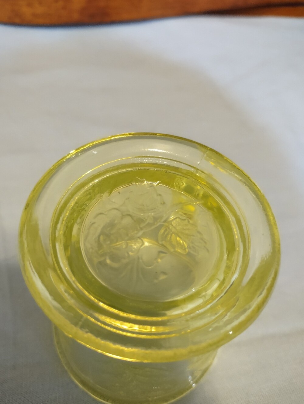 Vaseline Uranium Glass Kitten In A Basket Puppy In A Drum Mosser Glass Company - Picture 3 of 6